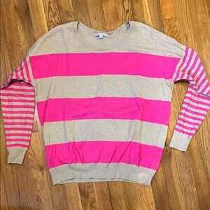 GAP Women’s Pink and Tan Striped Sweater